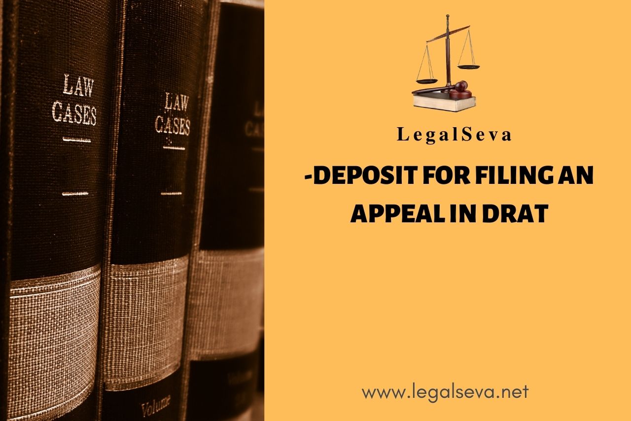 Deposit for filing an Appeal in DRAT High Court Petition