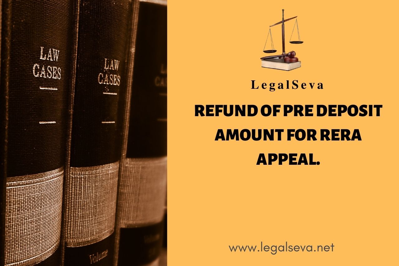 Refund of Pre Deposit amount for RERA Appeal Haryana